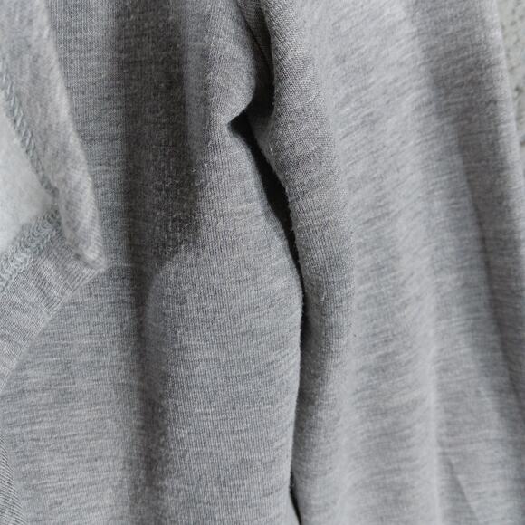 90 Degree Cascade Open Cardigan Size Small Gray Long Sleeve Attached Sheer Layer - Picture 5 of 8